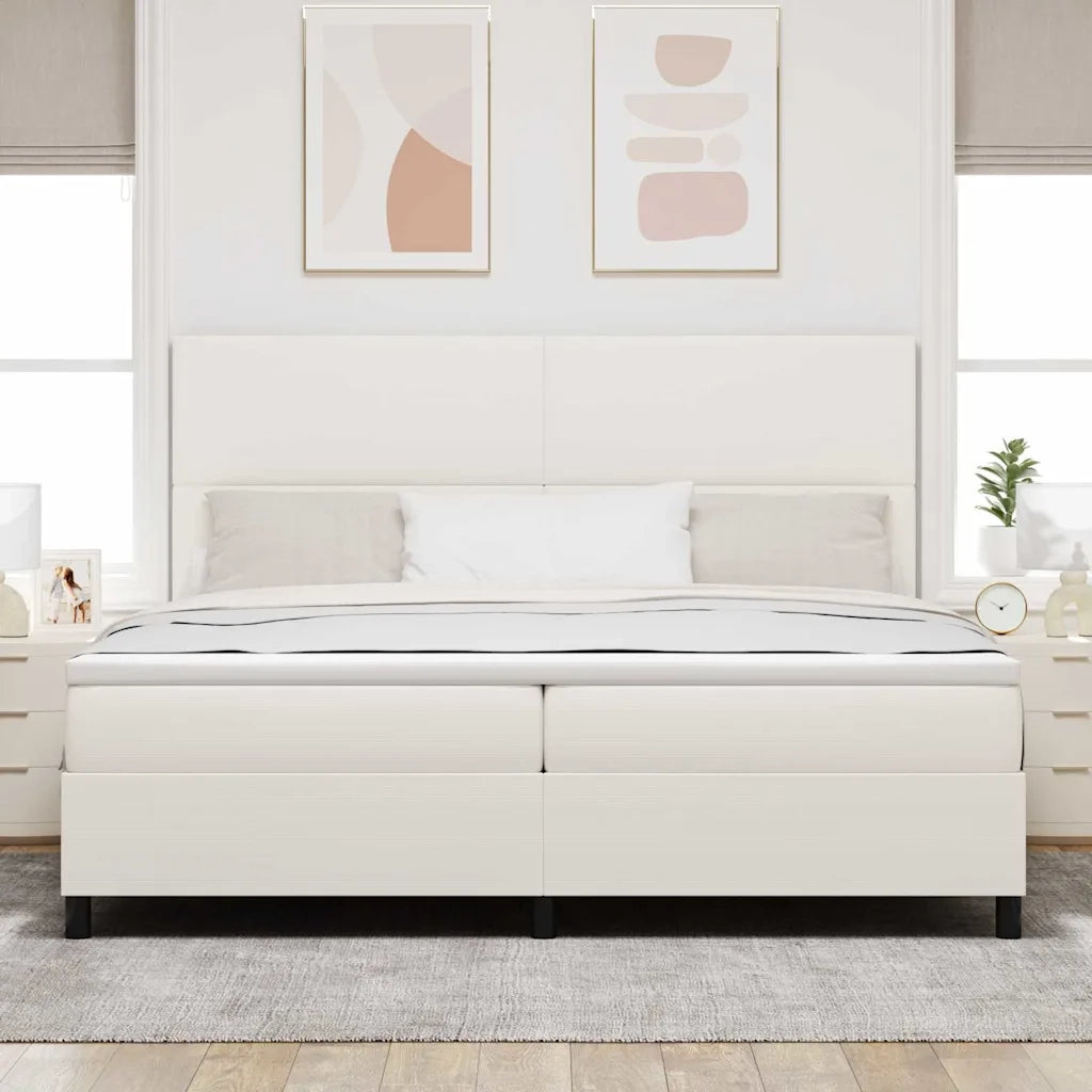 Letto a Sorgente LED con testiera Crema e Bianco 200 x 200 cm 3337661