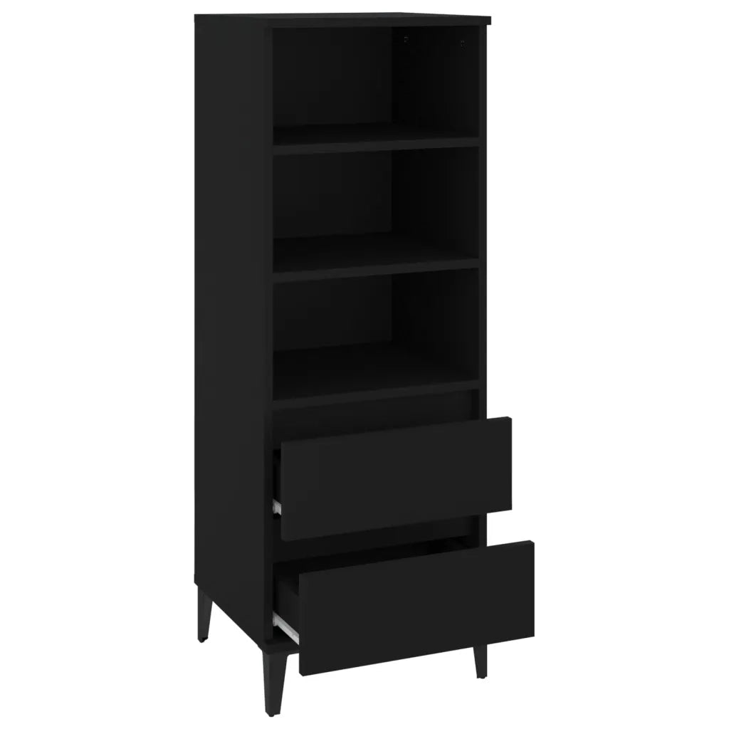 Credenza Nero 40x36x110 cm in Legno Multistrato