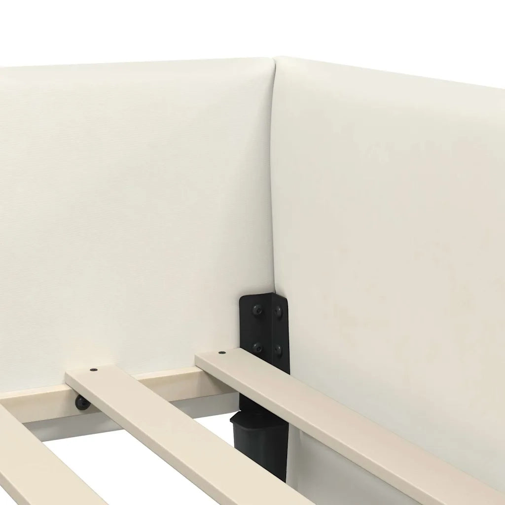 Cornice del letto ad angolo Crema 100 cm x 200 cm Velluto 42016098