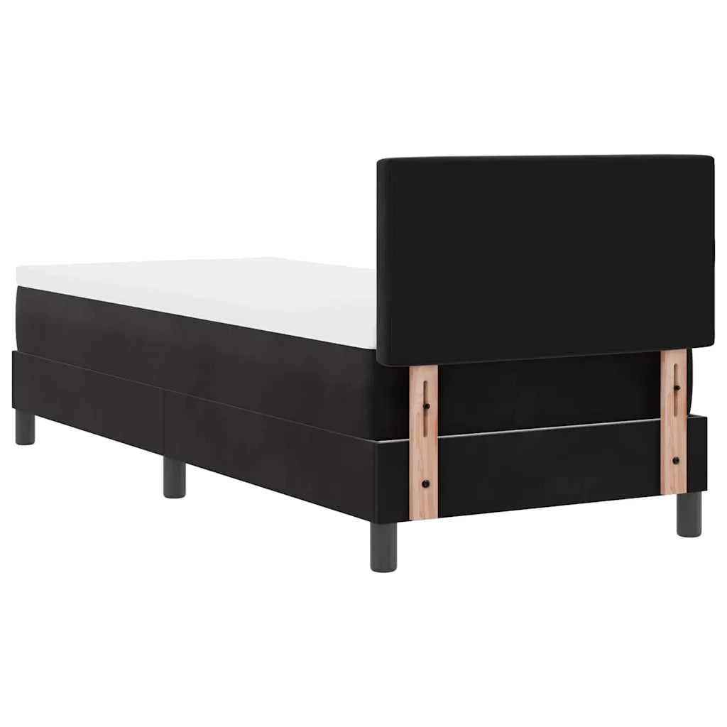 Letto a Sorgente LED con materasso Nero 80 x 200 cm Velluto 3342550