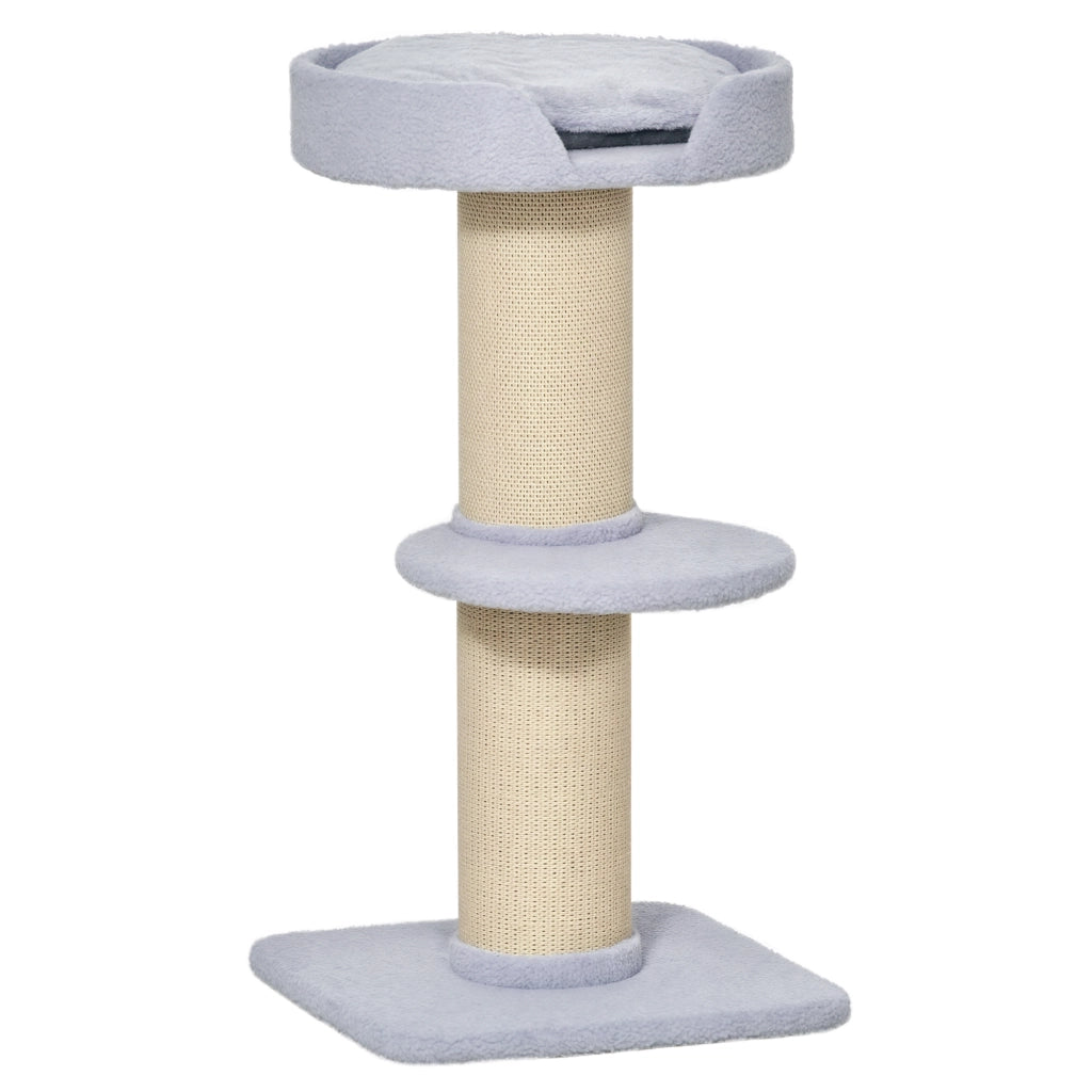 Tiragraffi per Gatti con Piattaforma e Cuscino ¨C Minimal ¨C 91 cm Blu Chiaro