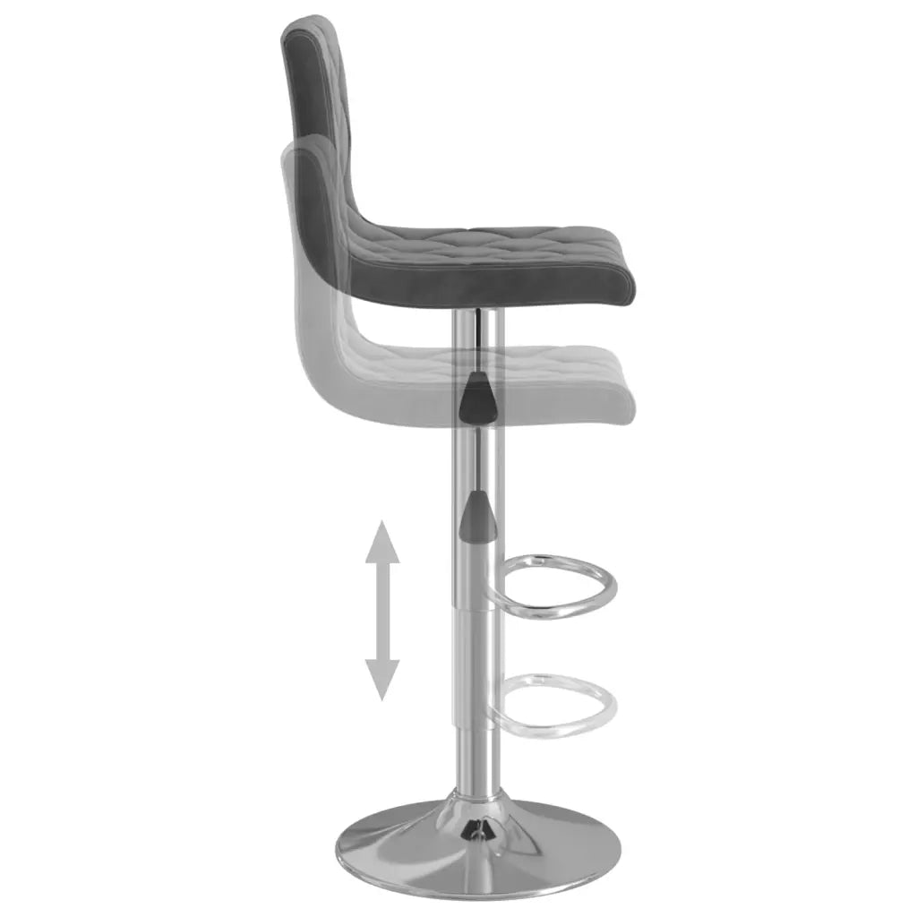 Sedie da Bar 2 pz Grigio Scuro in Velluto 333688