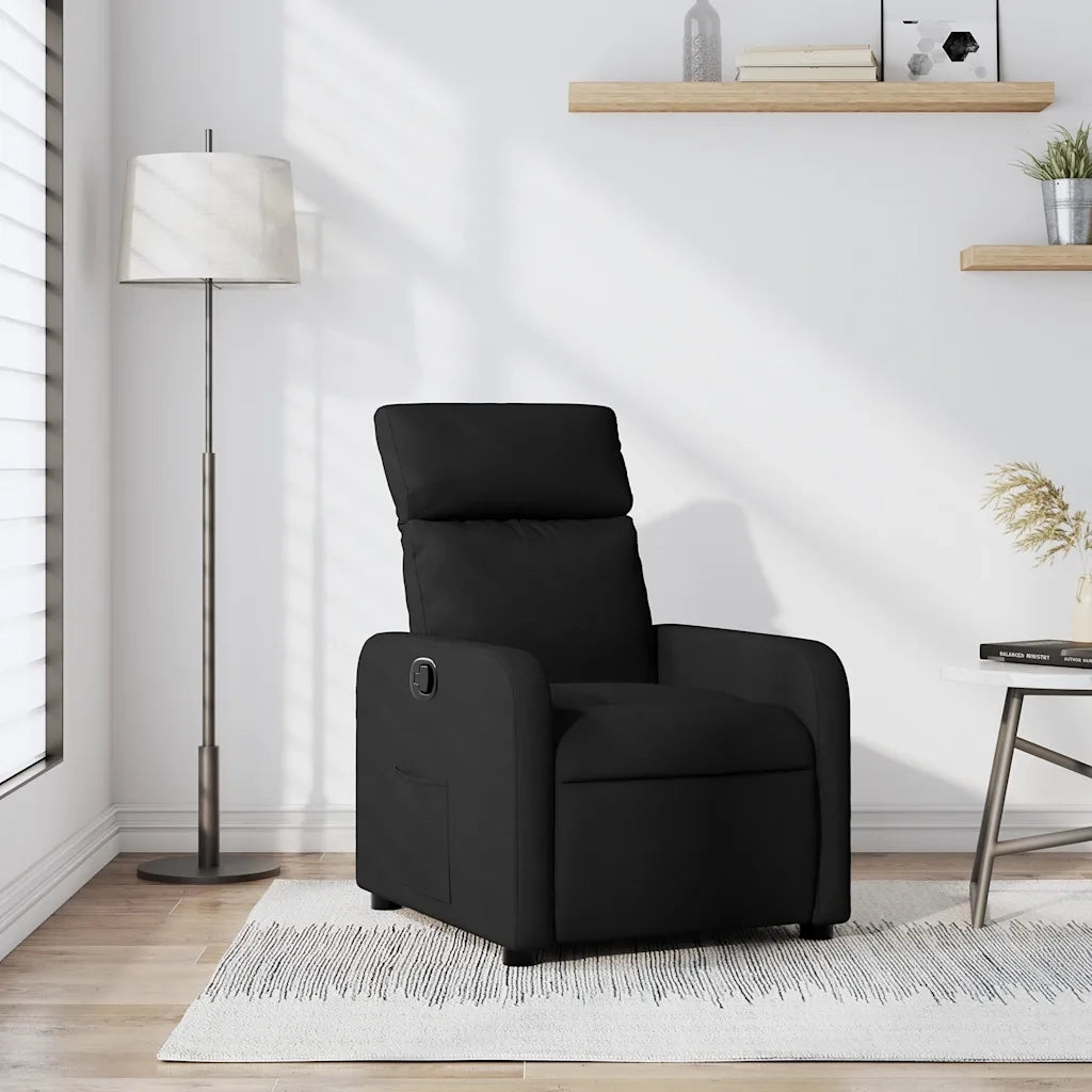 Poltrona Reclinabile in Tessuto Nero 374167