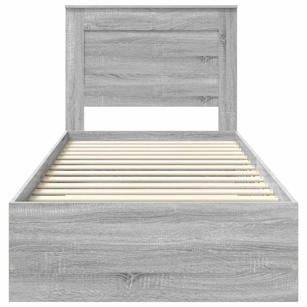 Struttura del letto-Giroletto Grigio Sonoma e Argento 75 x 190 cm 961123