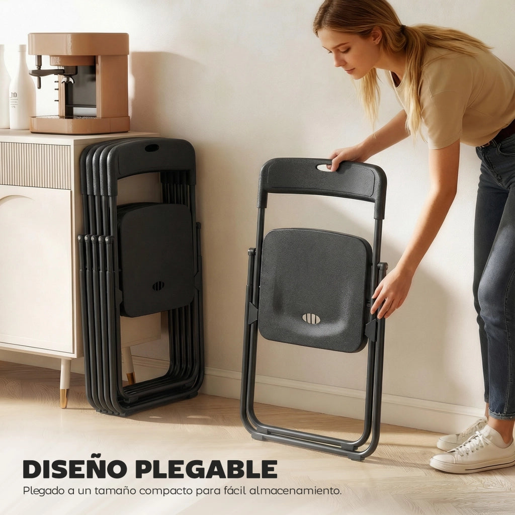 Sedia Pieghevole ¨C Minimal ¨C Plastica, Nero, 48.5x47x75 cm