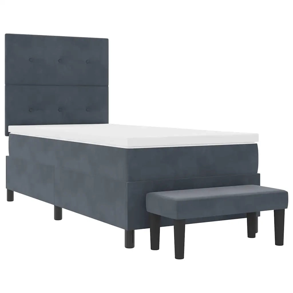 Letto a molle con testiera Grigio scuro 200 x 80 cm Velluto 3344475