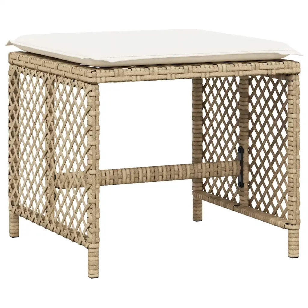 Set da Pranzo da Giardino 17 pz con Cuscini Beige in Polyrattan 3210826
