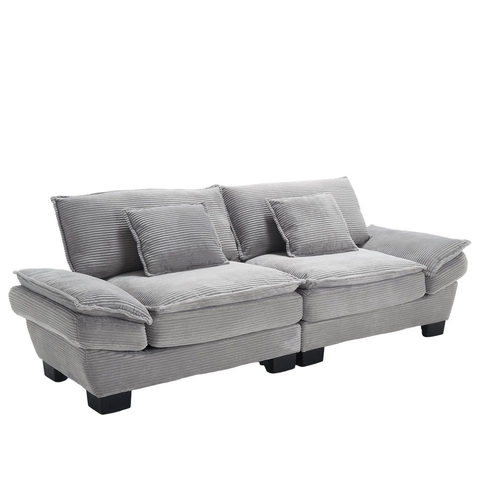Divano doppio semplice - Xylo - grigio chiaro, copripiumino, versatile