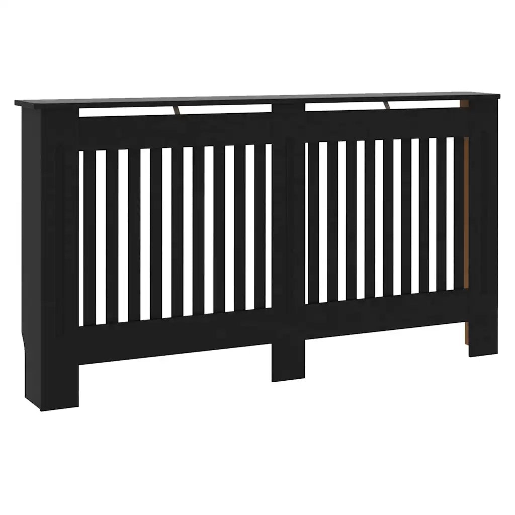 Copertura per radiatori 2 pcs Nero 152 x 19 x 81,5cm