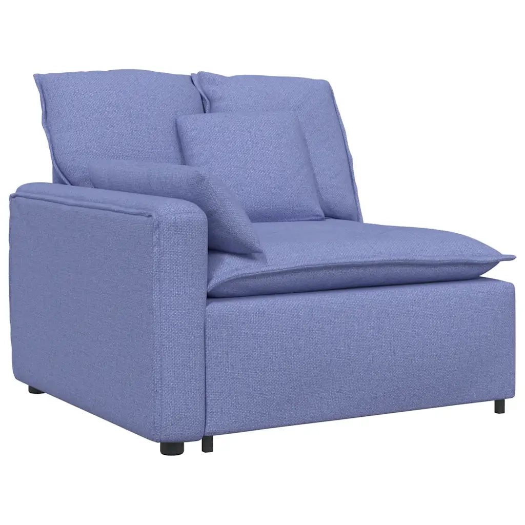 Divano Modulare con Cuscini Jeans Blu 3321097