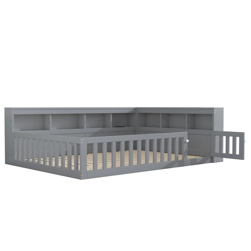 Letto Divano 140x190 con Rete a Doghe e Contenitore ¨C MINIMAL ¨C Grigio
