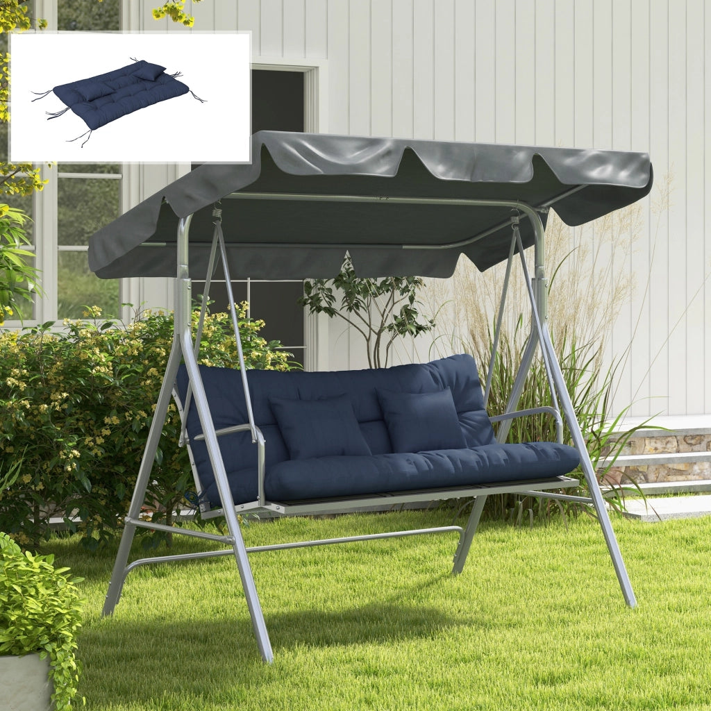 Set di 4 cuscini per sedie ¨C zephmum ¨C marino, 150x50 cm, 10 cm di spessore, impermeabile