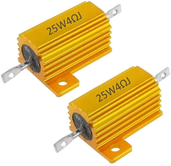 Resistenza a Corrente 25W 4 Ohm - Alloggiamento in Alluminio - Prestazioni affidabili - Formato compatto - Ideale per l'elettronica - Adatto per dispositivi di alimentazione