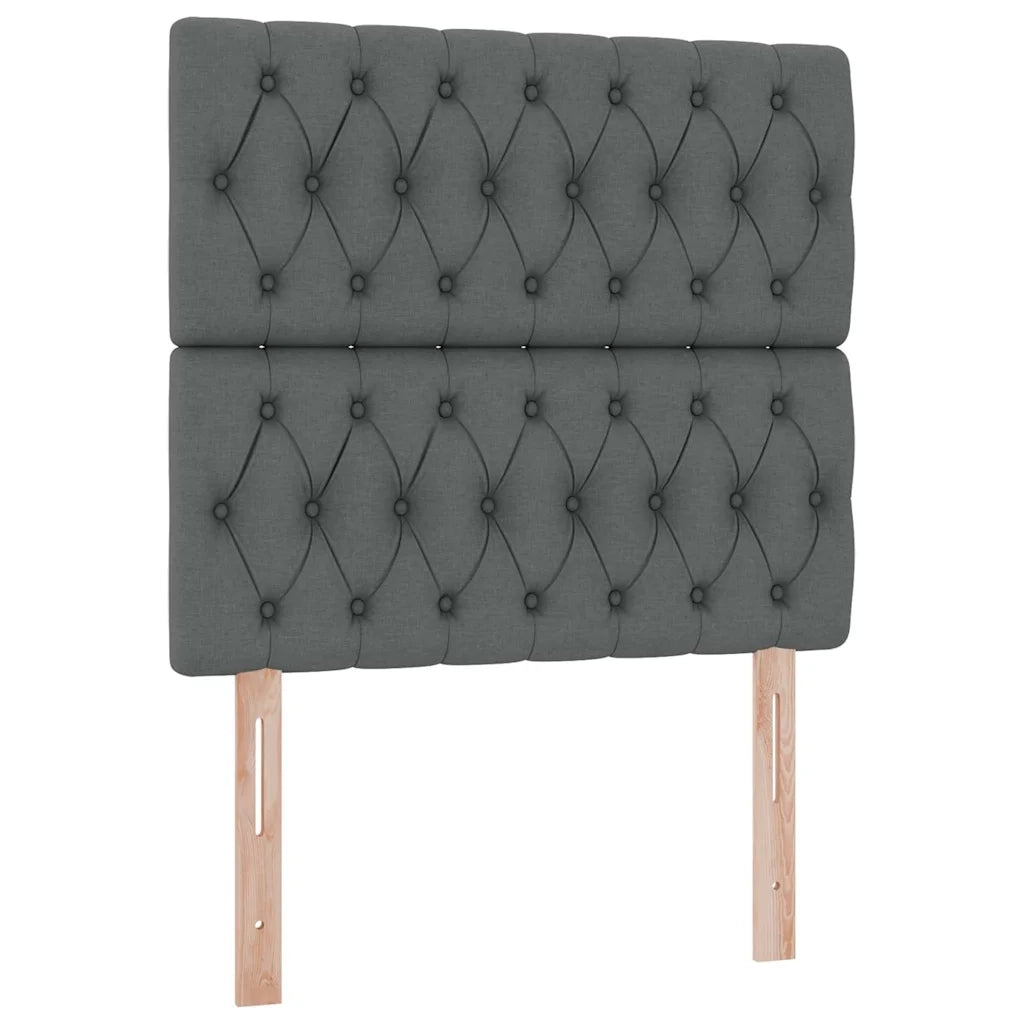 Letto con contenitore e LED Grigio scuro 90 x 190 cm Poliestere 3372448