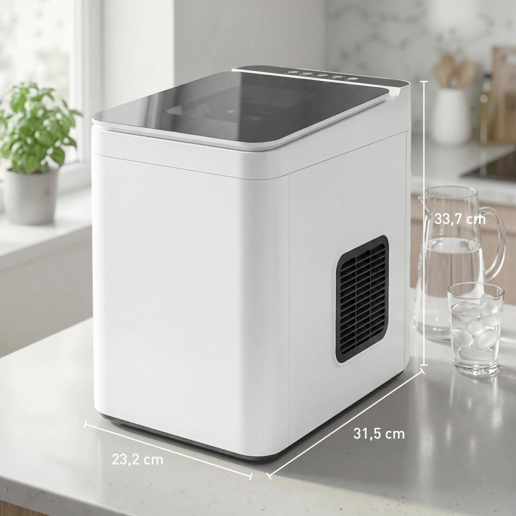 Macchina per Ghiaccio Autopulente ¨C Xylo ¨C Bianco Compatto con Paletta e Cestello