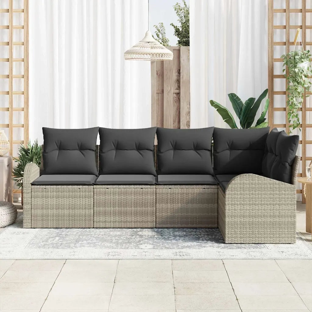 Set di divani con cuscino Grigio chiaro Poliestere 3346042