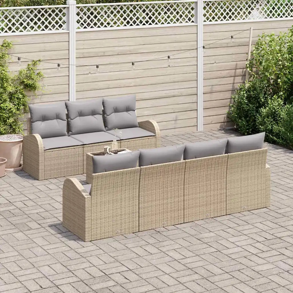 Set Divano da Giardino Beige 55 x 55 x 37 cm polyrattan 3345950