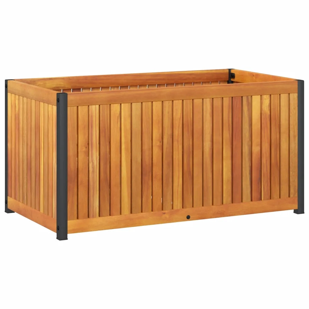 Fioriera da Giardino-Vaso da Esterno 85x45x44 cm in Legno Acacia e Acciaio