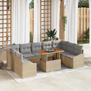 Set Divano da Giardino 10 pcs Beige Poly Rattan 3358618