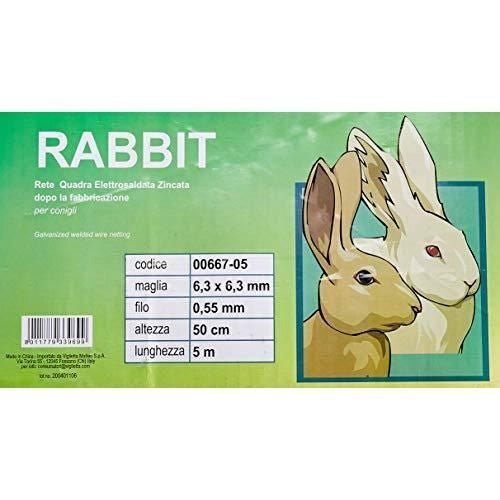 Blinky 00667-05 Rete Elettrosaldata Zincata Cavallino Rabbit maglia 6,3x6,3 mm filo 0,55 mm rotolo 5 m H 50 cm