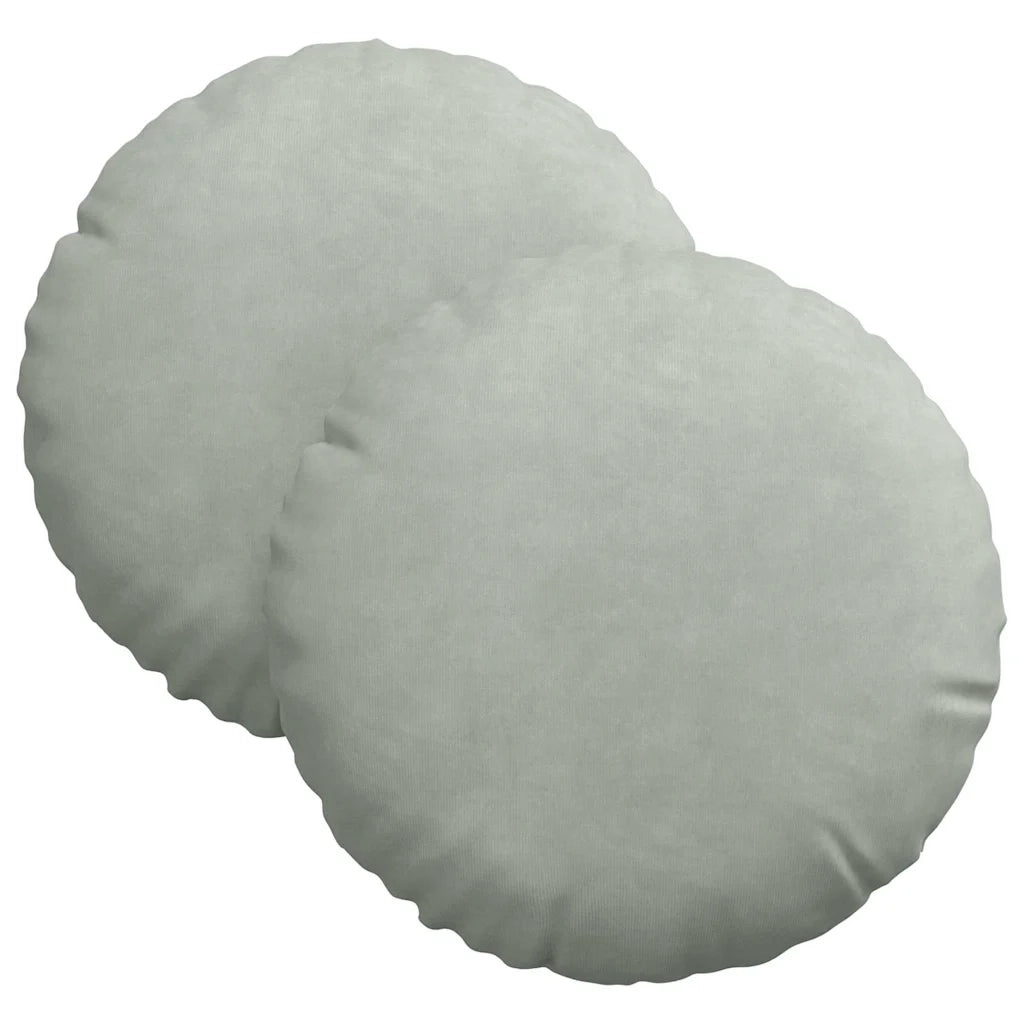 Cuscini per Seduta 2 pcs Grigio chiaro Ø30 x 13 cm Velluto 42014100