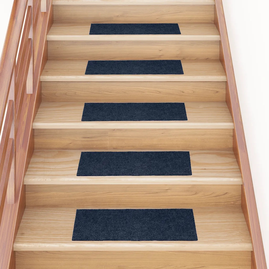 Tappetini per scale autoadesivi 30 pz 60x25 cm blu navy rettangolari 3365713