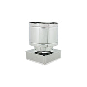 Fumaiolo da 45x45cm tipo botte 4 venti inox aisi 304 base quadra