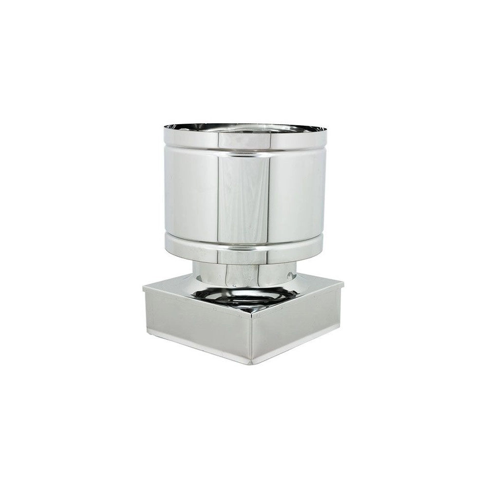 Fumaiolo da 45x45cm tipo botte 4 venti inox aisi 304 base quadra