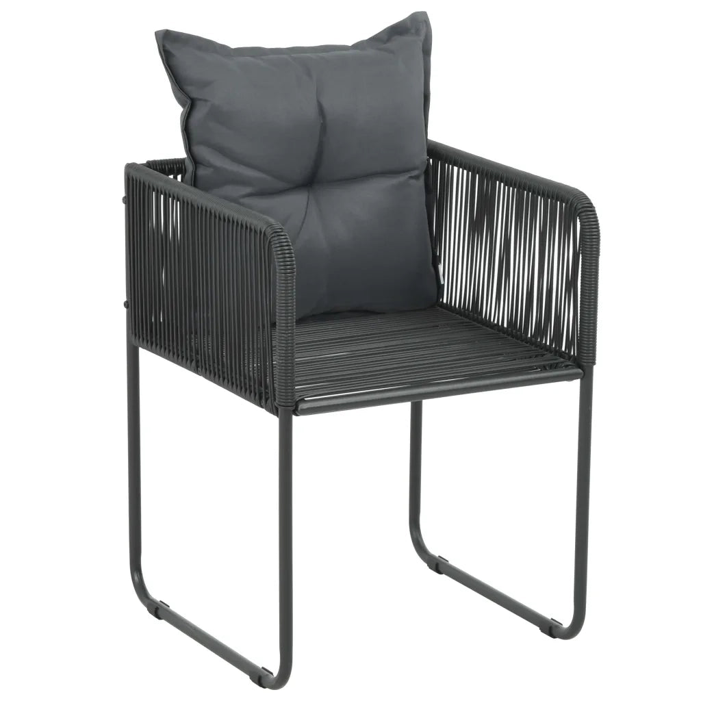 Set da Pranzo da Giardino 9 pz in Rattan PVC Nero e Marrone 3060111