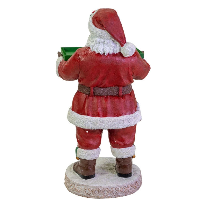 Babbo natale resina con vassoio rosso cm 53x48h93