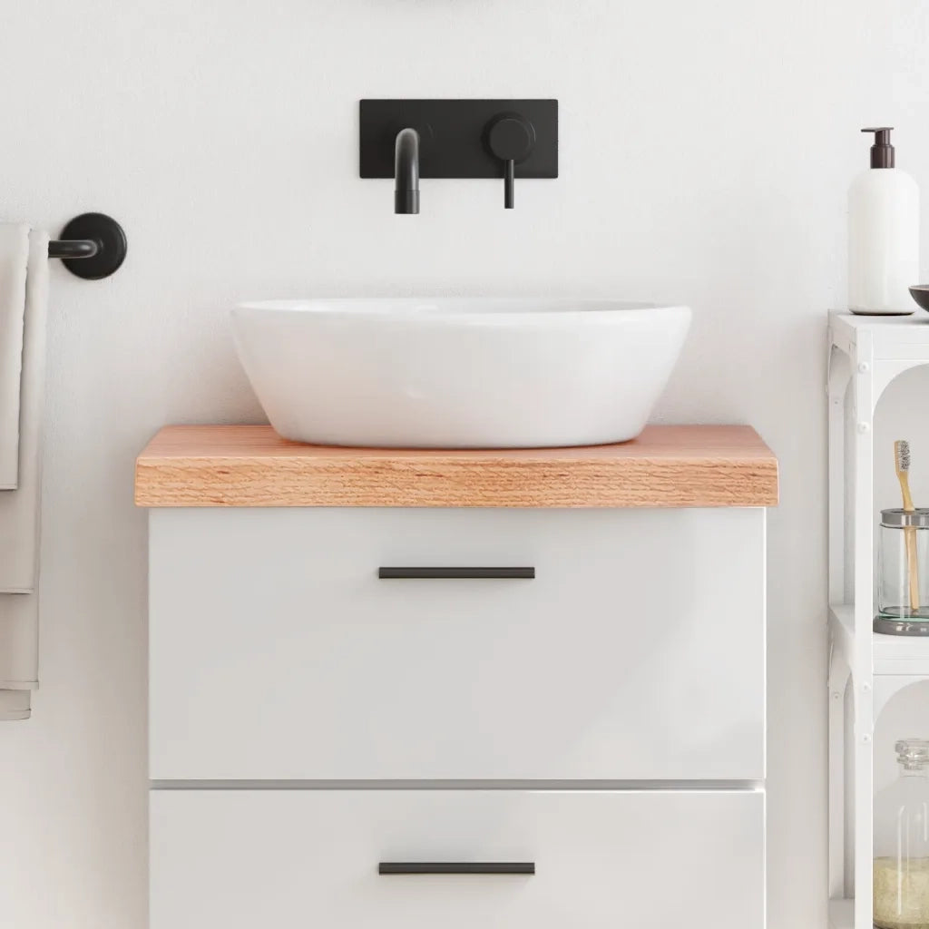 Piano Bagno Marrone 60x30x(2-6) cm Legno Massello Trattato CFW1656494