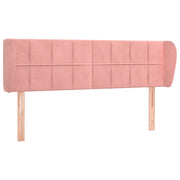 Testiera | Testata ad Orecchio Rosa 147x23x78/88 cm in Velluto
