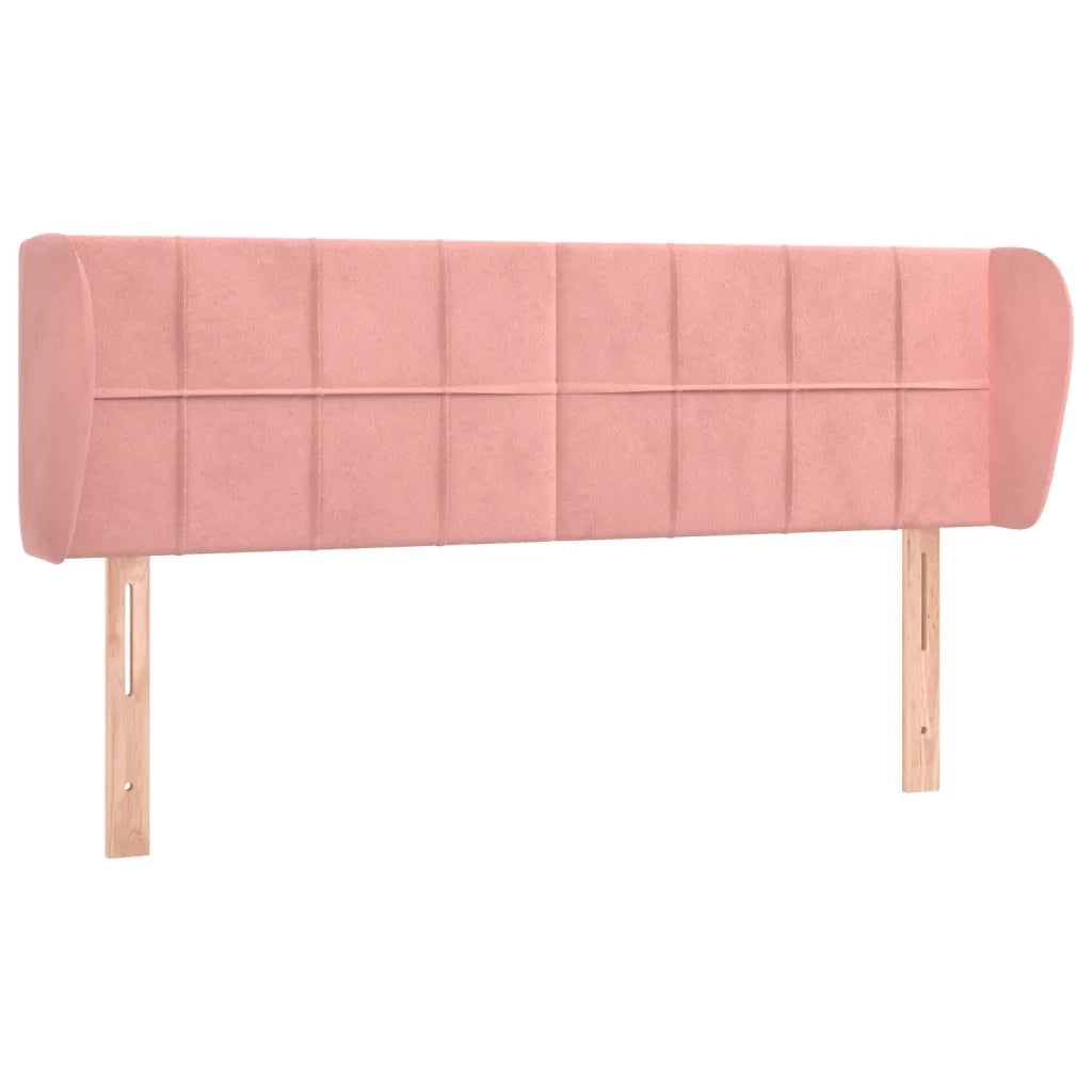 Testiera | Testata ad Orecchio Rosa 147x23x78/88 cm in Velluto
