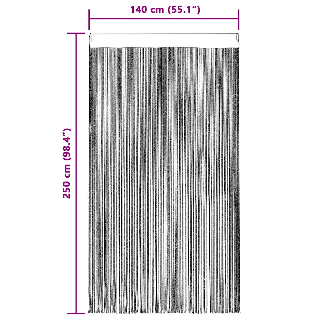 Tende a Filo 2 pz Grigio Chiaro 140x250 cm