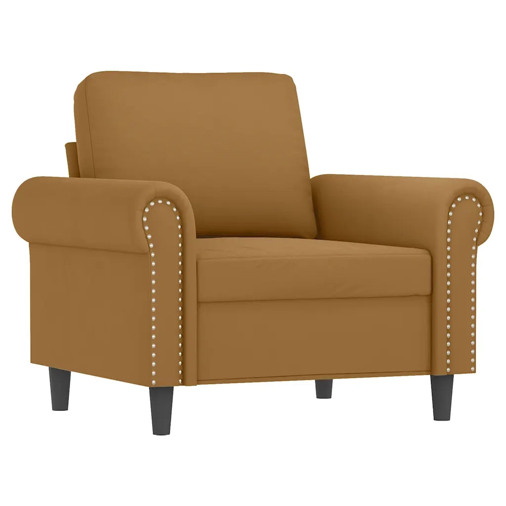Set di Divani 4 pz con Cuscini Marrone in Velluto 3202187