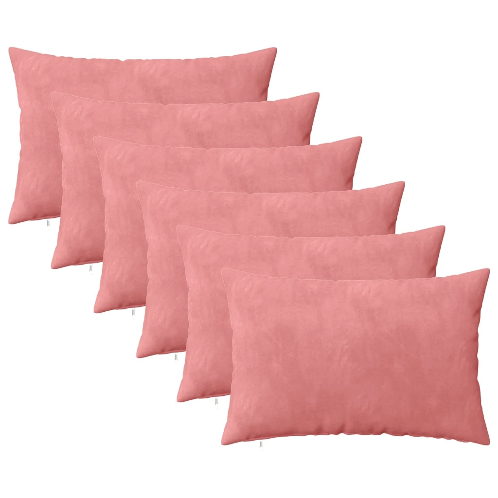 Cuscino con cuscino HEERLEN 6 pz Rosa Velluto 924972