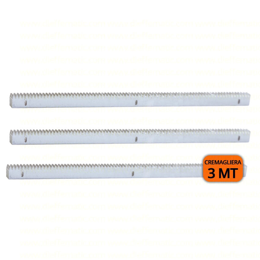 KIT CREMAGLIERA 30X12 3 MT M4 IN ACCIAIO ZINCATA ZINCATO X CANCELLO SCORREVOLE
