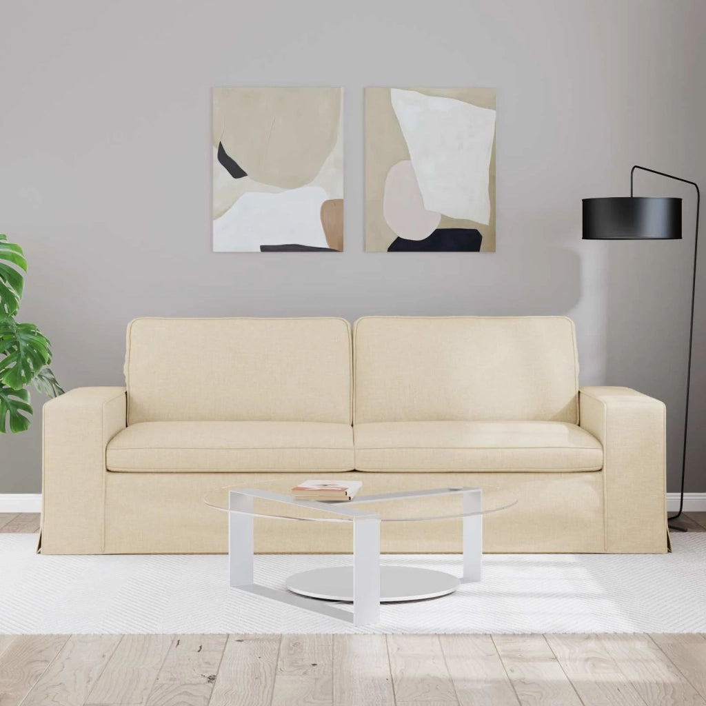 Divano Crema 222 x 80 x 82 cm Tessuto 42024402