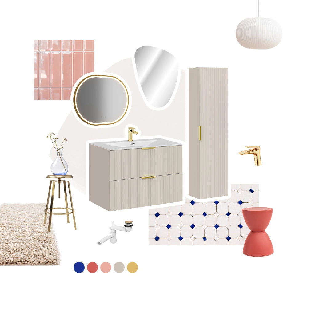 Set mobili bagno 40 cm con lavabo per mobile Vedea Adel Cashmere 40 cm