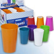 Trade Shop - Set 12 Pezzi Bicchieri In Plastica Rigida Colori Assortiti 200 Ml -
