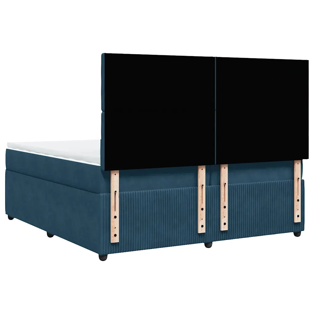 Giroletto a Molle con Materasso Blu 200x200 cm in Velluto 3294746