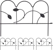 Set di 4 accessori per giardino - 4 pezzi da 18 x 39 cm - basso - metallo - nero