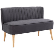 Divano 2 Posti in Tessuto ¨C Minimal ¨C Grigio Scuro, 117x56.5x77 cm