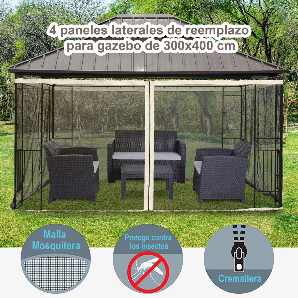 Pannelli Laterali per Carpa da Giardino ¨C zephmum ¨C Grigio 3.5x2 m