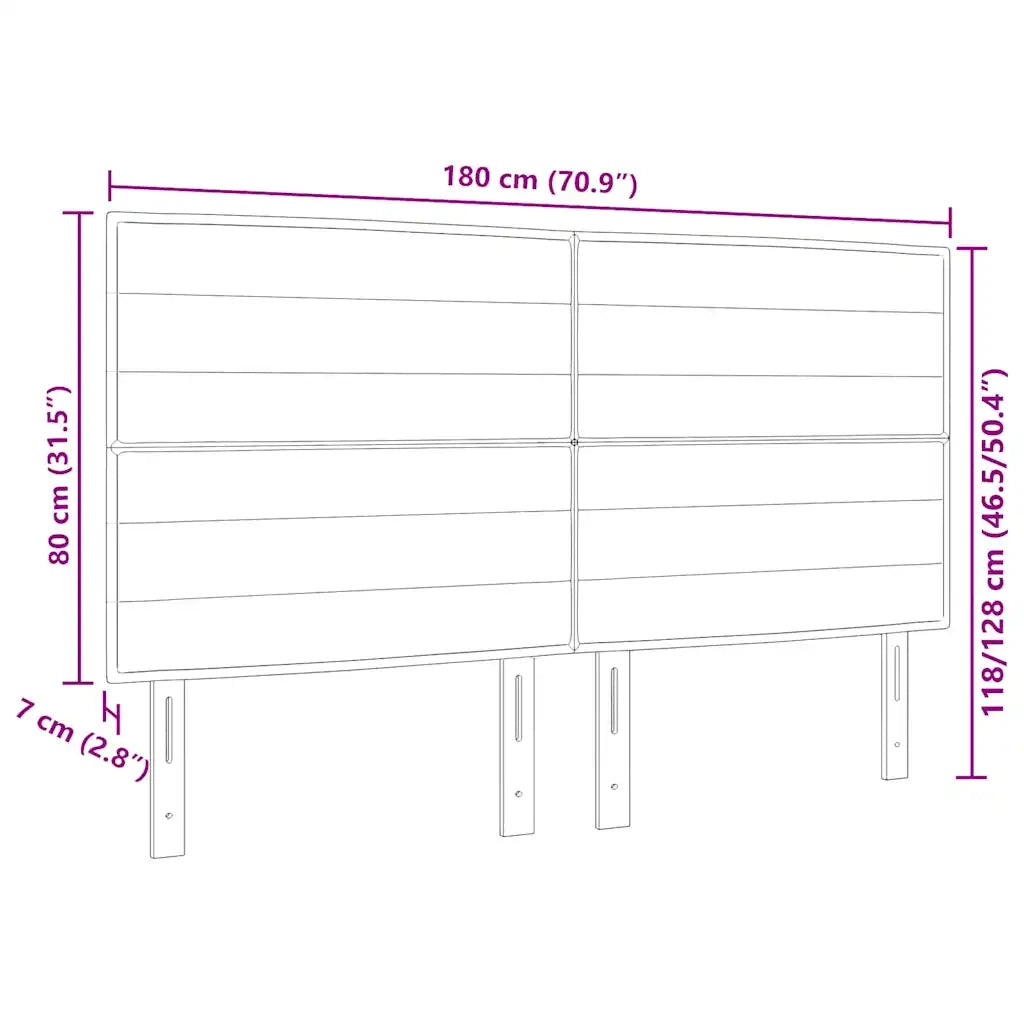 Testiera LED con strisce LED con testiera Blu 180 cm Tessuto 3338306