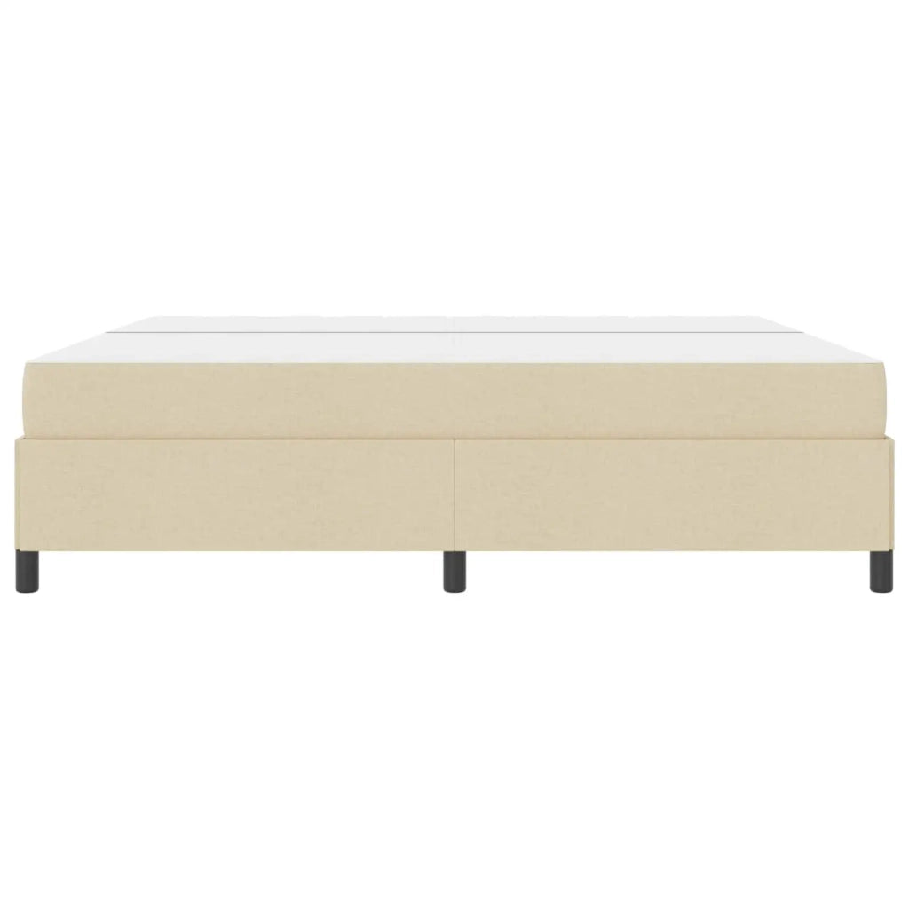 Letto a molle con materasso Crema 200 x 200 cm Tessuto