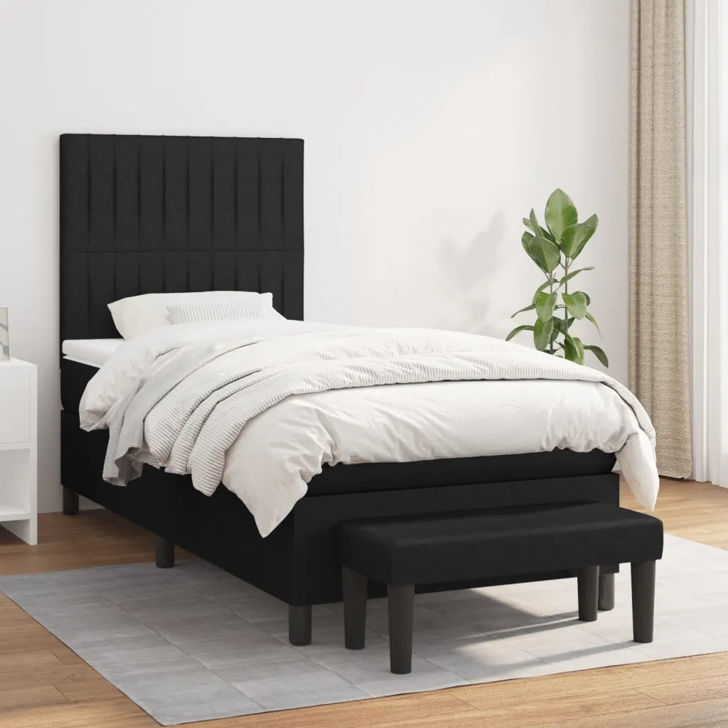 Giroletto a Molle con Materasso Nero 80x200 cm inTessuto
