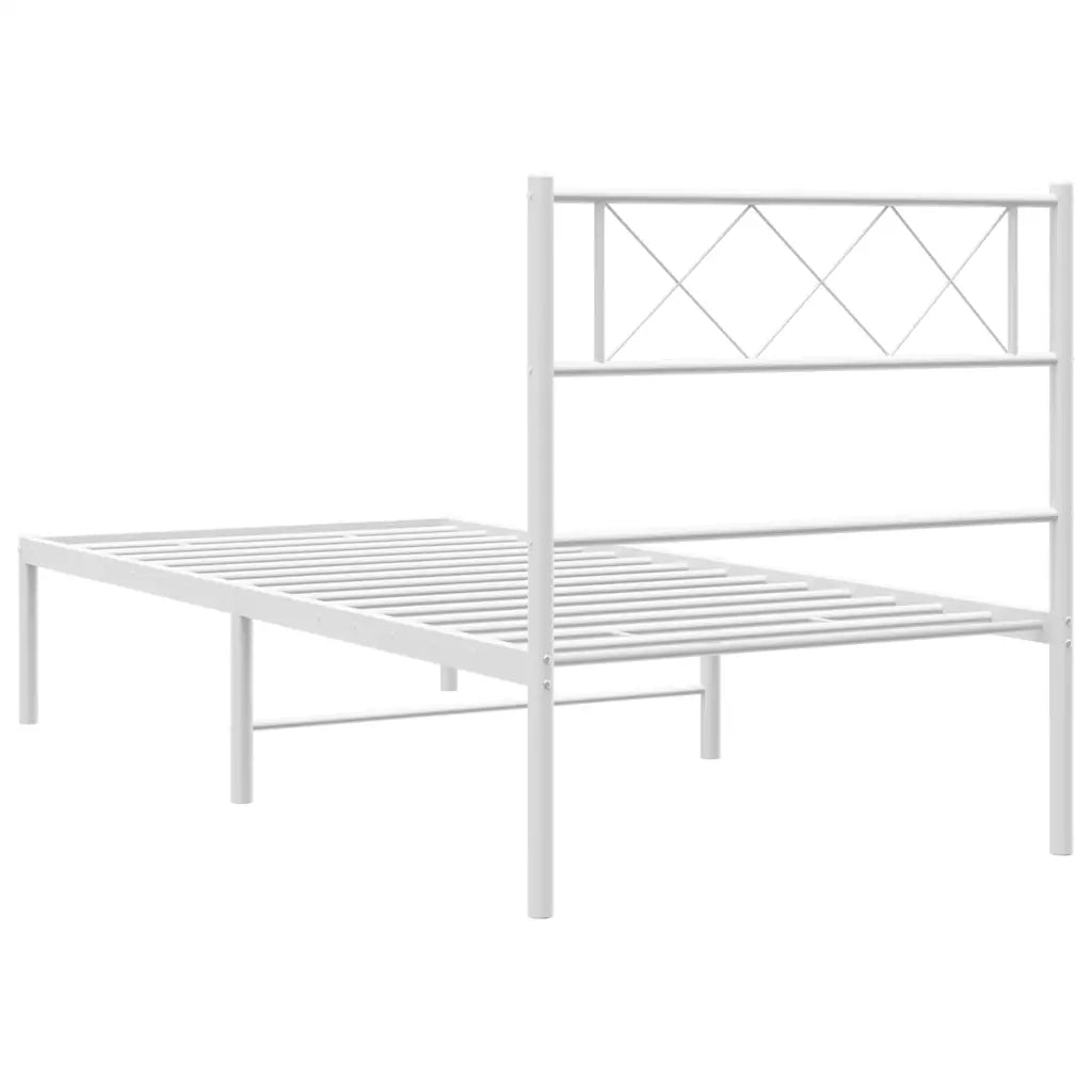 Giroletto con Testiera Metallo Bianco 100x190 cm 372320