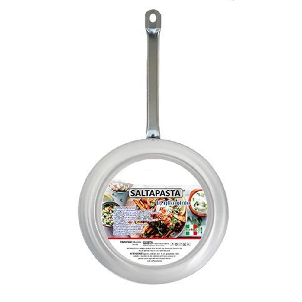Trade Shop - Saltapasta Padella In Alluminio Con Manico Metallo ø20-22-24 Cm Utensile Per Cucina -