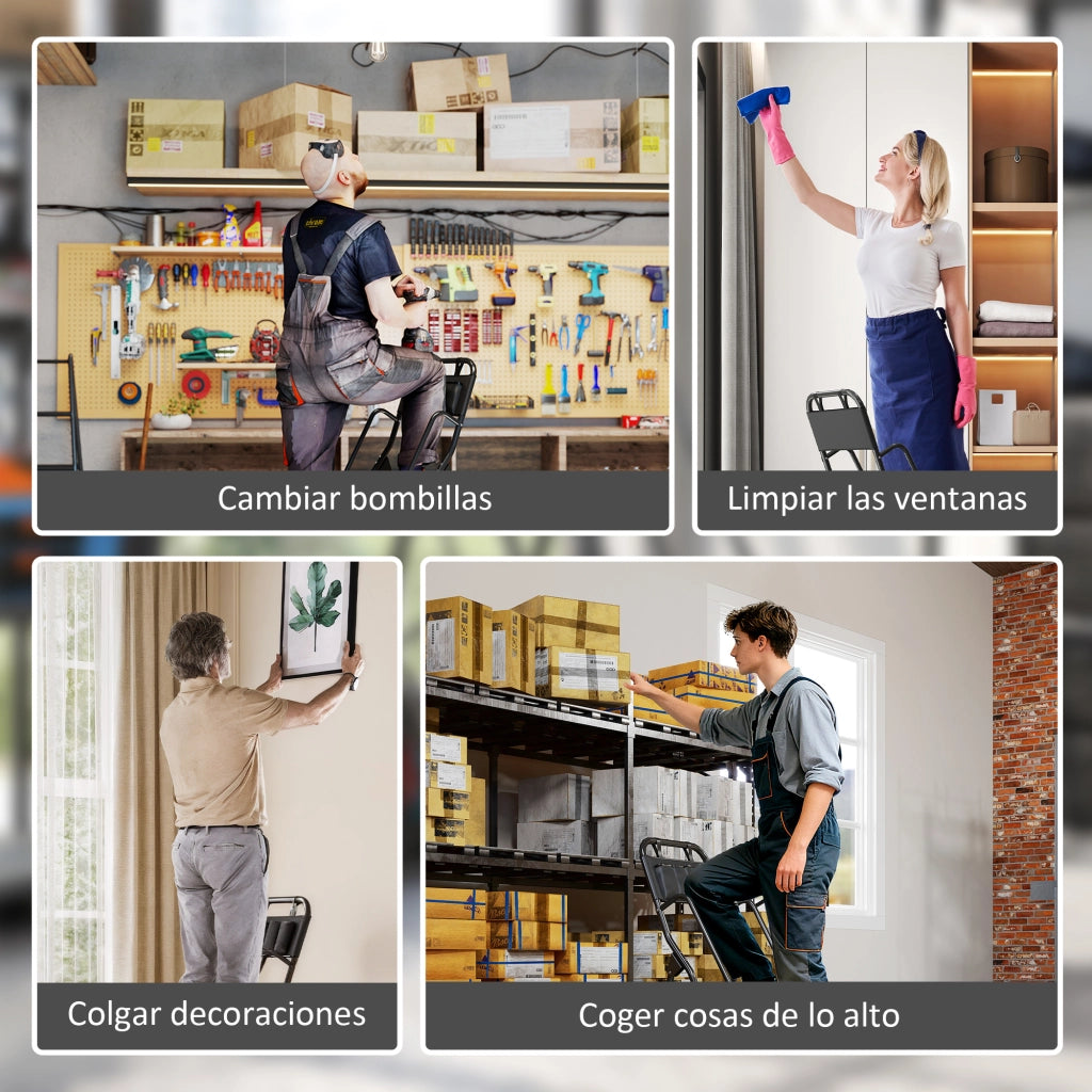 Scala a Libretto 3 Gradini con Borsa Attrezzi ¨C zephmum ¨C Nero